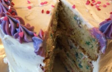 Sliced Funfetti Cake