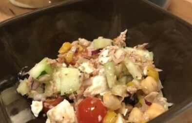 Mediterranean salad in bowls