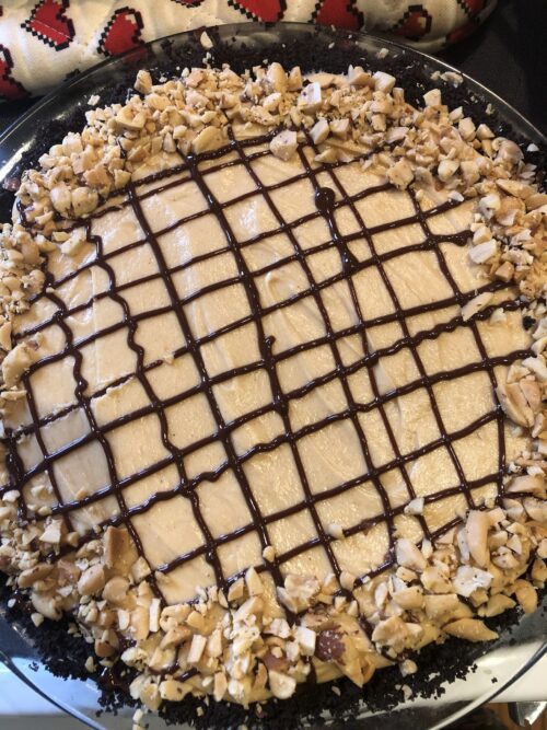 Easy Peanut Butter Mousse Pie with Chocolate Ganache