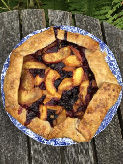 Easy Rustic Peach & Blueberry Tart with Store Bought Crust