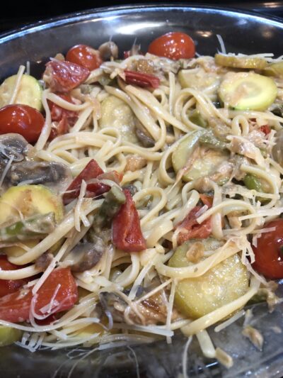 Quick One Pot Creamy Pasta Primavera with White Wine