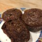 Easy Double Chocolate Zucchini Muffins with Greek Yogurt