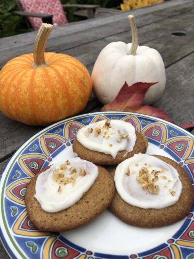 Soft Pumpkin Cookies with Salted Maple Frosting