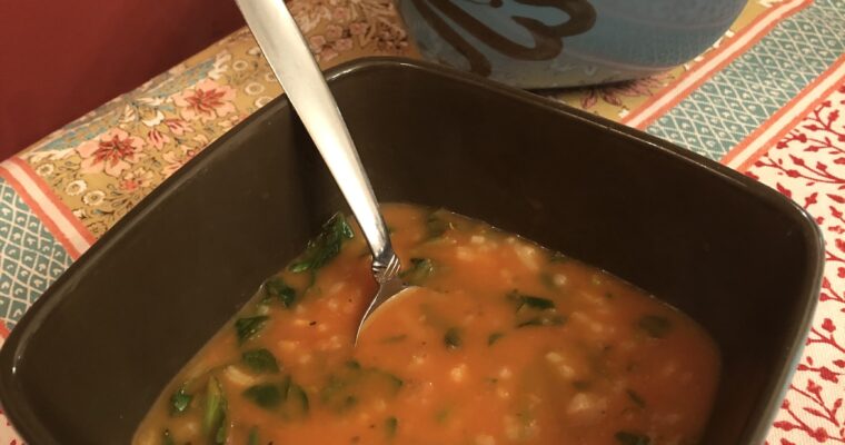 Creamy Tomato Florentine Soup with Rice (Tomato & Spinach)