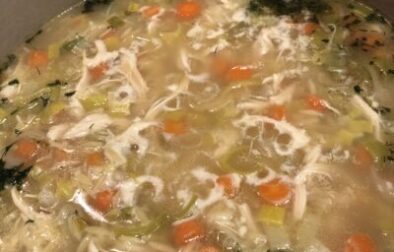 Easy One Pot Lemon Chicken Orzo Soup with Leeks