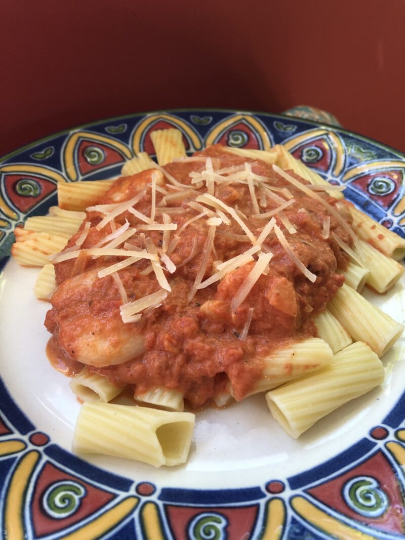 Penne alla Vodka with Shrimp (Best Creamy Sauce)
