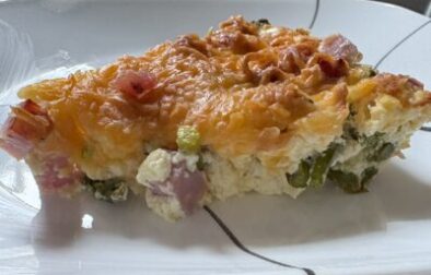 Crustless Ham & Asparagus Quiche (Leftover Ham Recipe)