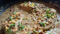 Easy Creamy Chicken with Bacon & Corn (One Pot Meal)