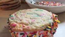 Soft & Chewy Funetti Cookie Ice Cream Sandwiches